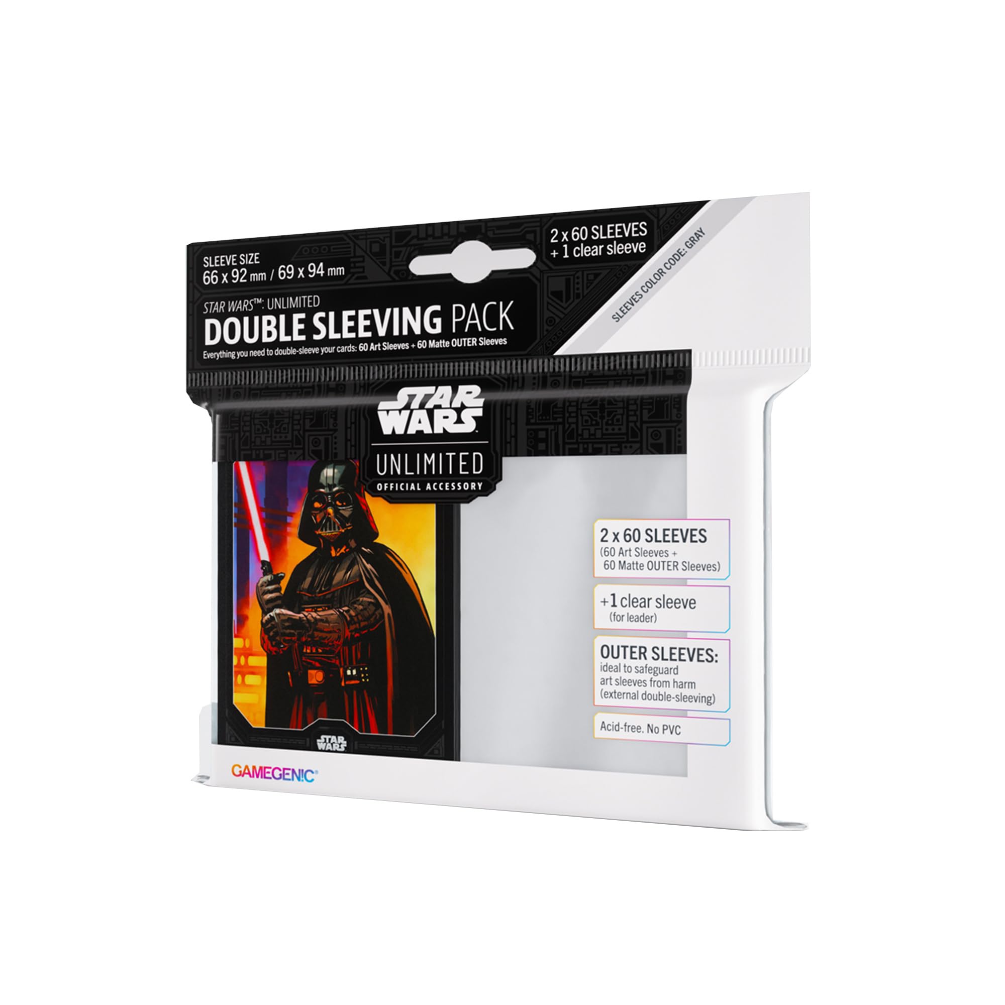 Gamegenic, Star Wars: Unlimited Art Sleeves Double Sleeving Pack – Darth Vader