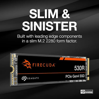 Seagate FireCuda 530R NVMe SSD 1TB, for PS5/PC, M.2 PCIe Gen4 ×4 NVMe 1.4, 7.300 MB/s, 3D-TLC-NAND, 640 TBW, Refresh, 3 Years Rescue Service, ZP1000GM3A063