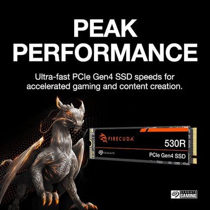 Seagate FireCuda 530R NVMe SSD 1TB, for PS5/PC, M.2 PCIe Gen4 ×4 NVMe 1.4, 7.300 MB/s, 3D-TLC-NAND, 640 TBW, Refresh, 3 Years Rescue Service, ZP1000GM3A063