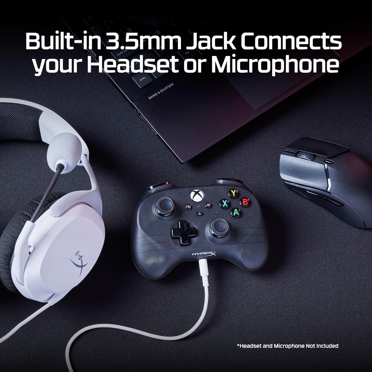HyperX Clutch Tanto Mini, Controller cablato USB-C con licenza XBOX, Design Ergonomico e Formato Compatto, Pulsanti Standard, Cavo Convertibile, Compatibile con Xbox, PC e Android, Nero