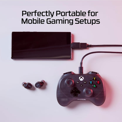 HyperX Clutch Tanto Mini, Controller cablato USB-C con licenza XBOX, Design Ergonomico e Formato Compatto, Pulsanti Standard, Cavo Convertibile, Compatibile con Xbox, PC e Android, Nero