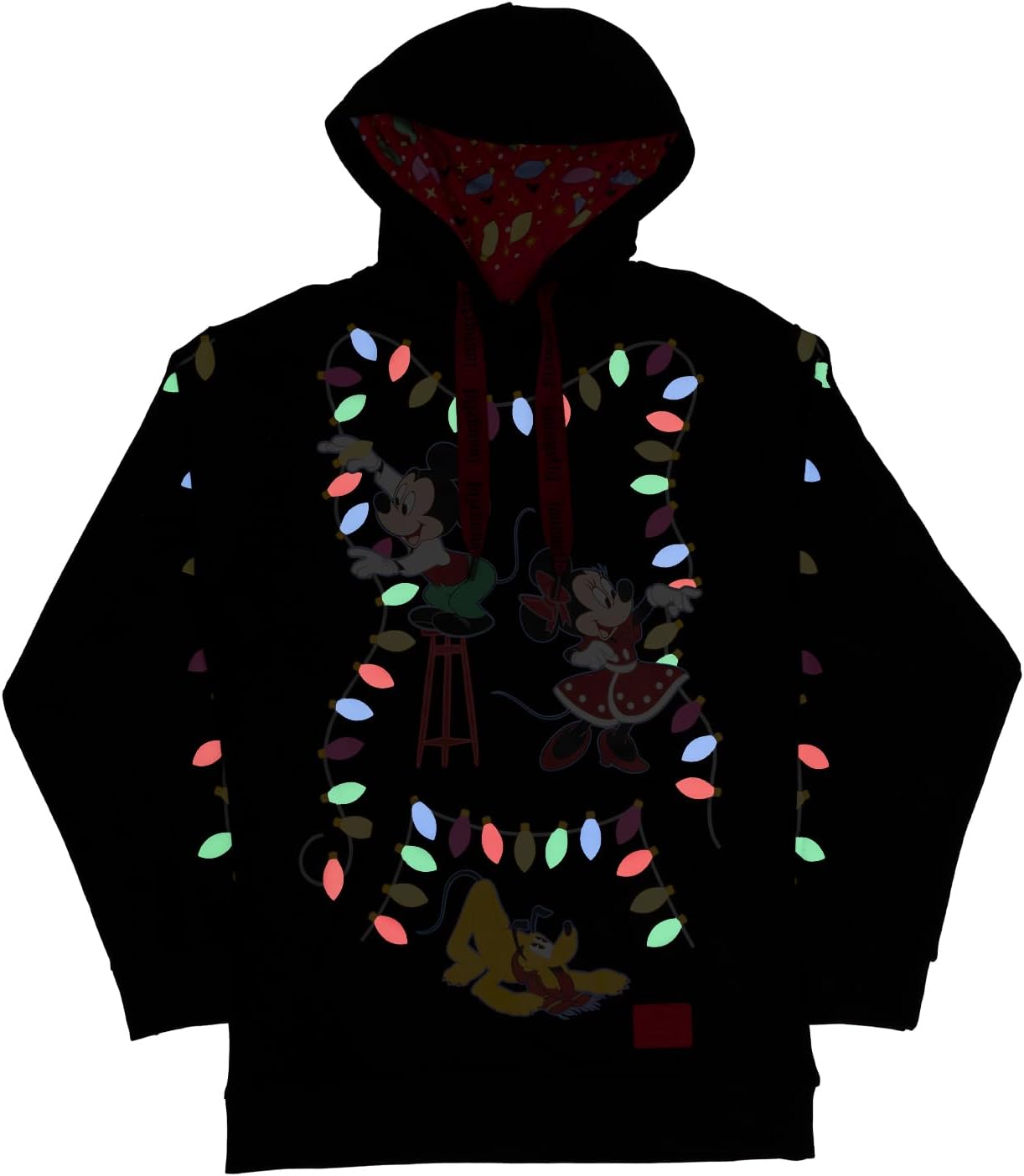 Loungefly Disney Mickey's Light Up Decorations Hooded Sweatshirt Small