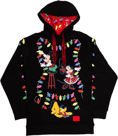 Loungefly Disney Mickey's Light Up Decorations Hooded Sweatshirt Small