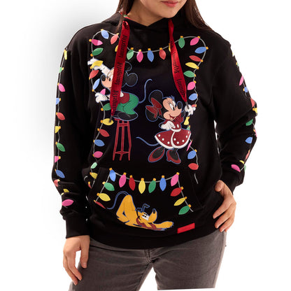 Loungefly Disney Mickey's Light Up Decorations Hooded Sweatshirt Small