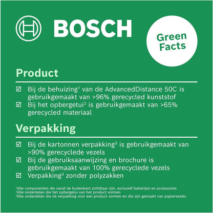 Bosch Home And Garden Advanceddistance 50C Laserafstandsmeter Bluetooth, Touchscreen Meetbereik (Max.) 50 M