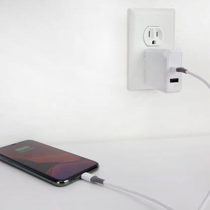 SCOSCHE Ci44WG-SP Strikeline MFI Certified Lightning Charge & Sync Cable for All Lightning Devices 4-ft. White/Gray White 4'