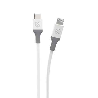 SCOSCHE Ci44WG-SP Strikeline MFI Certified Lightning Charge & Sync Cable for All Lightning Devices 4-ft. White/Gray White 4'