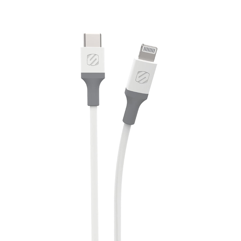 SCOSCHE Ci44WG-SP Strikeline MFI Certified Lightning Charge & Sync Cable for All Lightning Devices 4-ft. White/Gray White 4'
