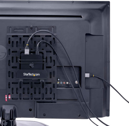 StarTech.com Universal TV Accessory Mount - Adjustable TV & Wall Mount Bracket - Media Players/Router/Modem/AV Switches & Extenders/Apple TV - Hidden Cable Box Mount Behind TV - 11lb (5kg) (MDBOXMNT
