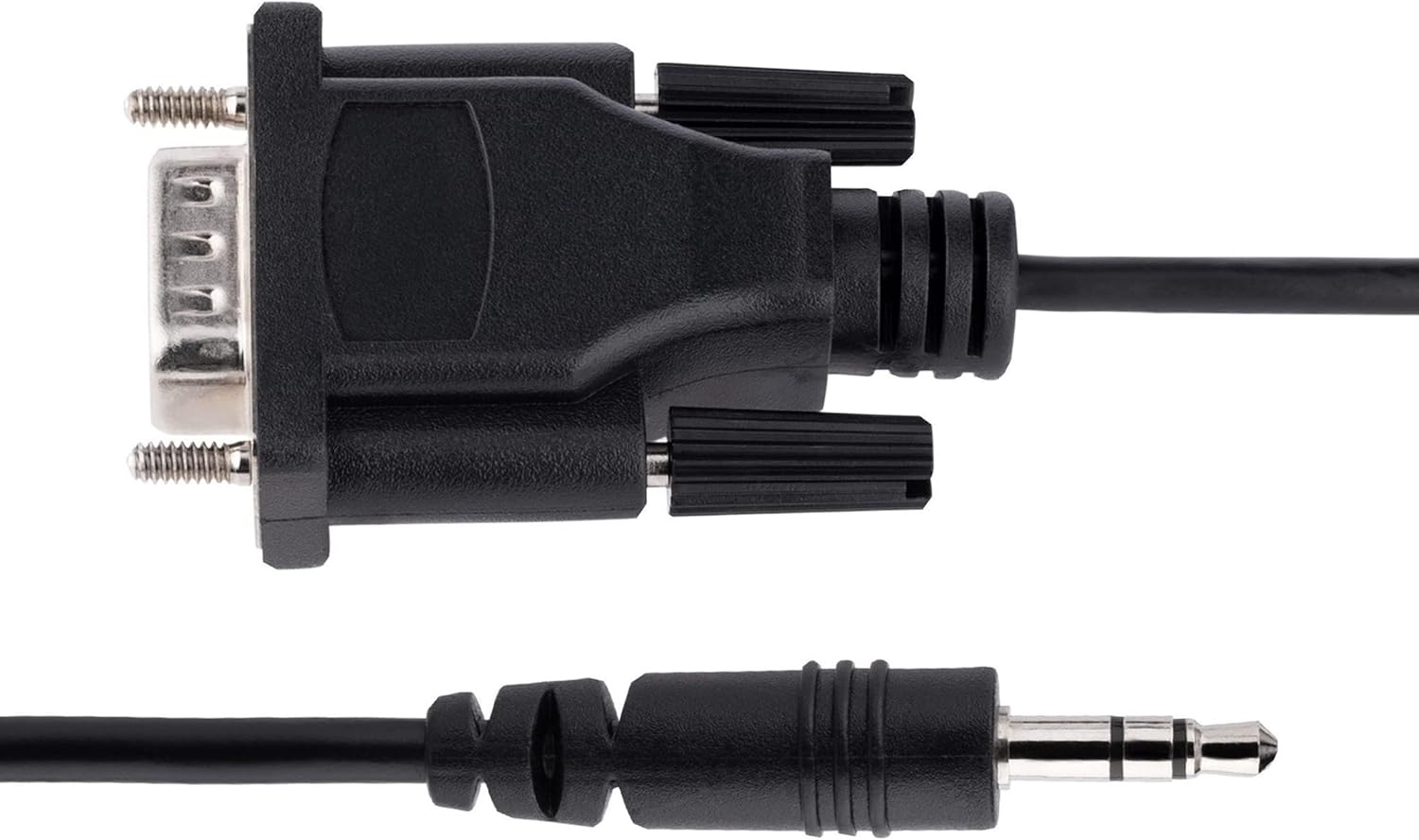 StarTech.com 3ft (1m) DB9 to 3.5mm Serial Cable for Serial Device Configuration, RS232 DB9 Male to 3.5mm Cable for Calibrating Projectors, Digital Signage, TVs via Audio Jack (9M351M-RS232-CABLE