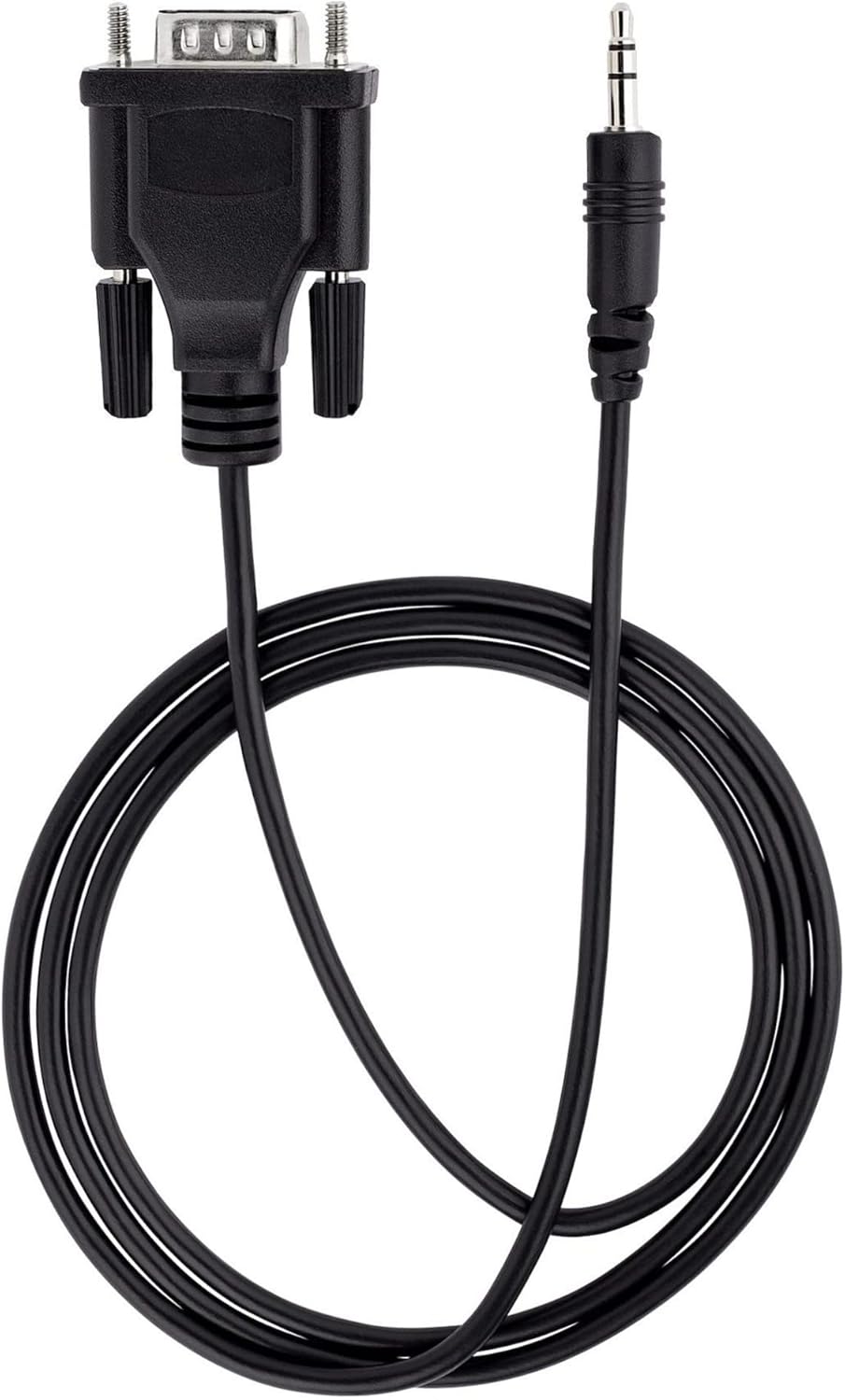 StarTech.com 3ft (1m) DB9 to 3.5mm Serial Cable for Serial Device Configuration, RS232 DB9 Male to 3.5mm Cable for Calibrating Projectors, Digital Signage, TVs via Audio Jack (9M351M-RS232-CABLE