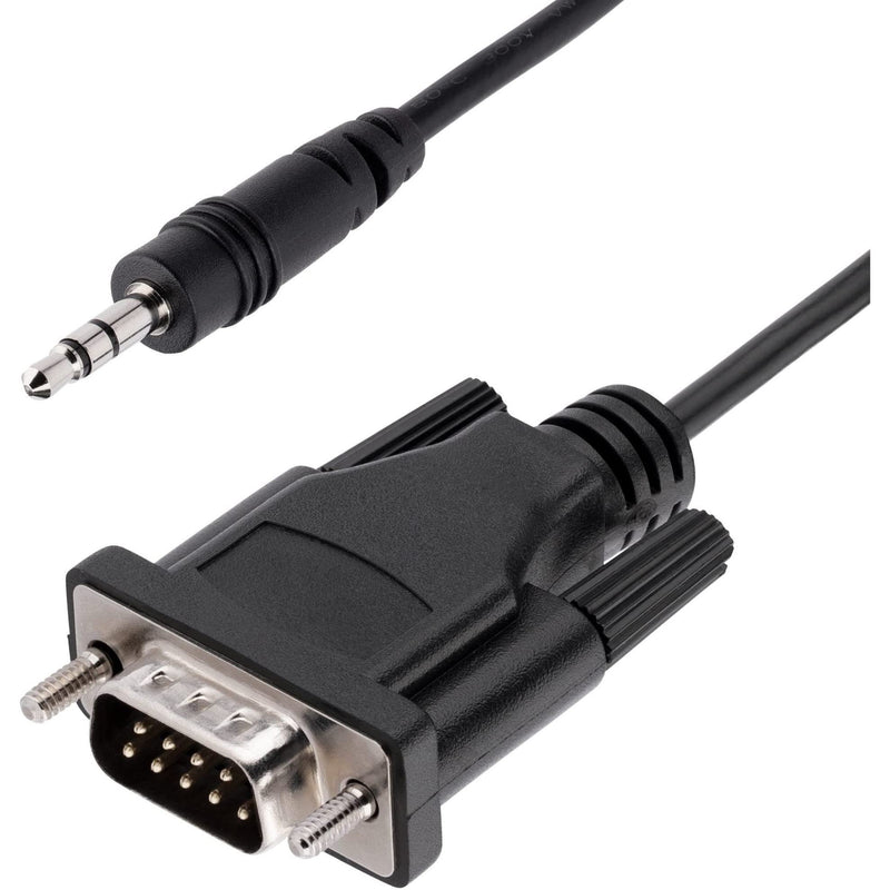 StarTech.com 3ft (1m) DB9 to 3.5mm Serial Cable for Serial Device Configuration, RS232 DB9 Male to 3.5mm Cable for Calibrating Projectors, Digital Signage, TVs via Audio Jack (9M351M-RS232-CABLE