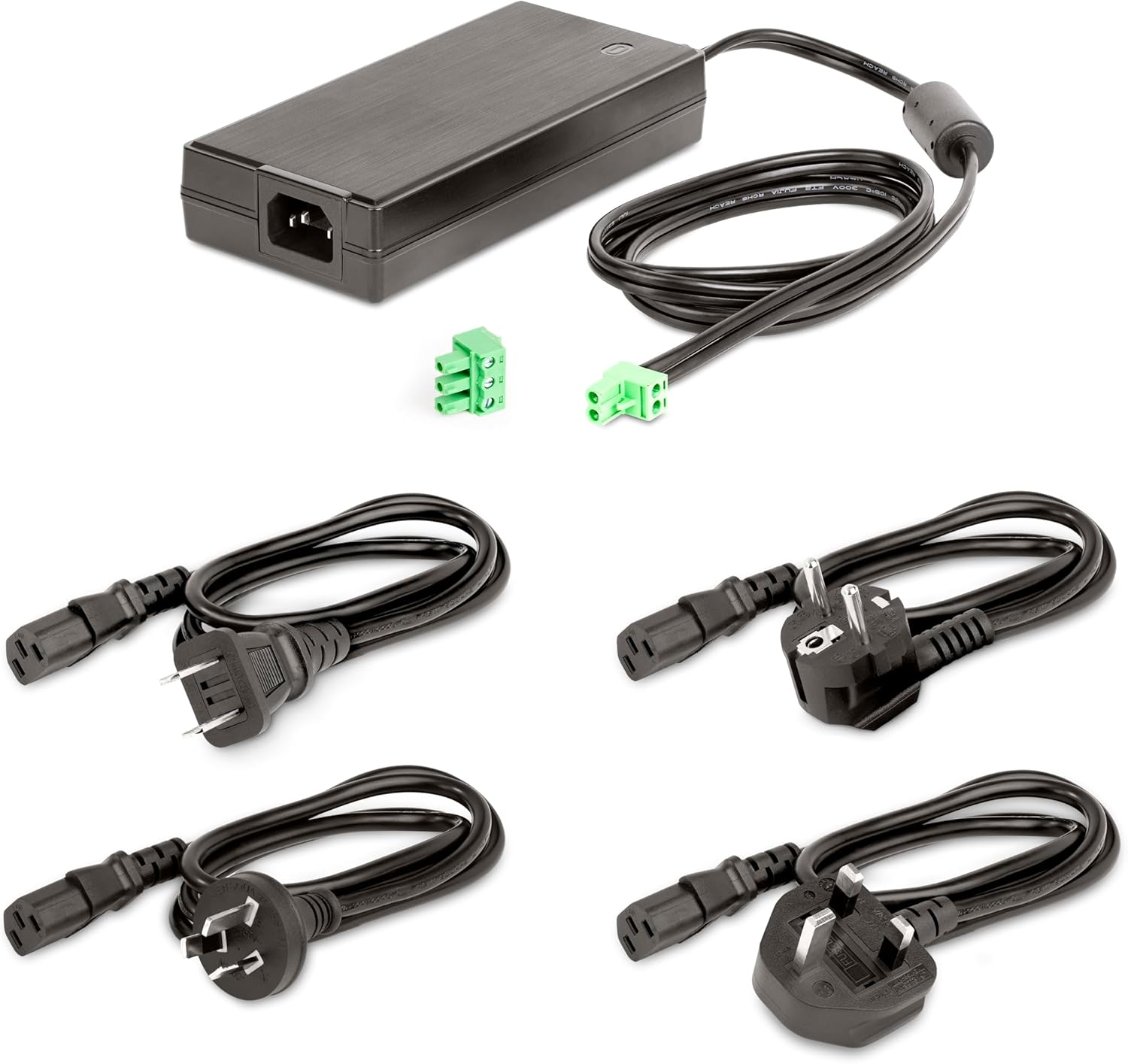 StarTech.com 160W Universal DC Power Adapter (24V/6.6A), 4ft(1.2m) 2-Wire Cord, 2/3-Pin Terminal Blocks, 100-240V AC/DC External Power Supply for Industrial USB Hubs, NA/UK/EU/ANZ (160W-POWER-ADAPTER