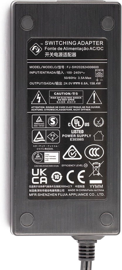 StarTech.com 160W Universal DC Power Adapter (24V/6.6A), 4ft(1.2m) 2-Wire Cord, 2/3-Pin Terminal Blocks, 100-240V AC/DC External Power Supply for Industrial USB Hubs, NA/UK/EU/ANZ (160W-POWER-ADAPTER