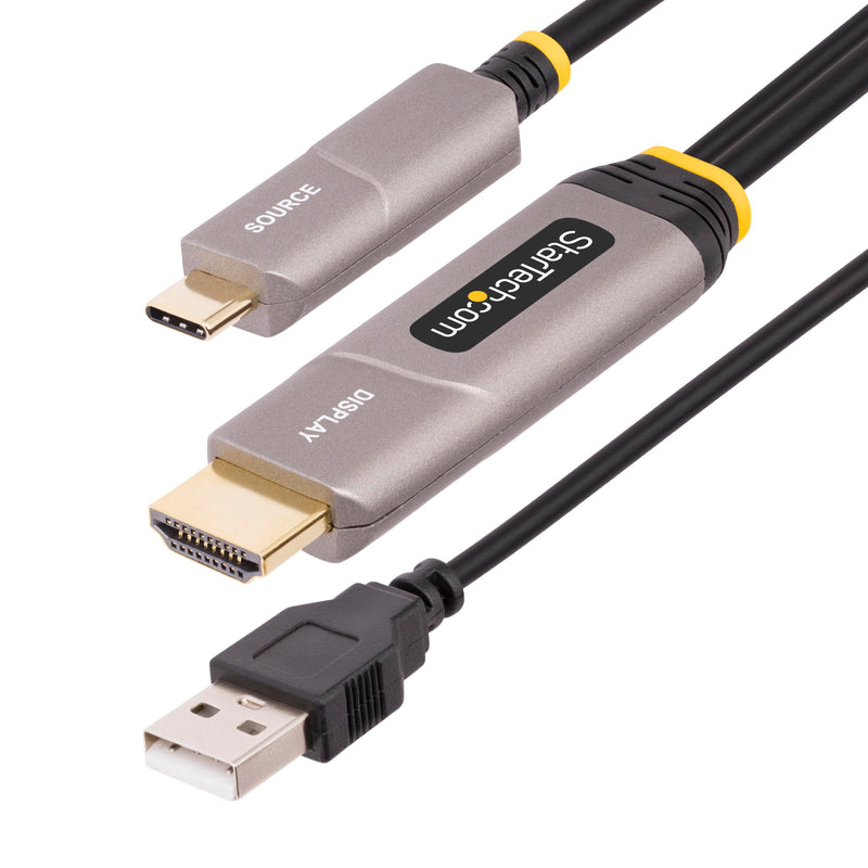 StarTech.com Câble USB-C vers HDMI 2.0 Optique Actif (AOC) de 9,15m, 4K60Hz, Classé CL3, Câble USB vers HDMI Unidirectionnel