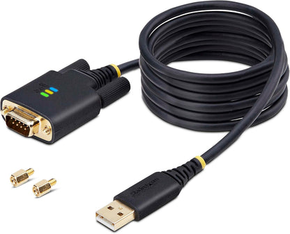 StarTech.com Cable Adaptador USB a Serie DB9 RS232 FTDI 2m - Retención COM - Tornillos DB9 Intercambiables - Win/Mac/Linux