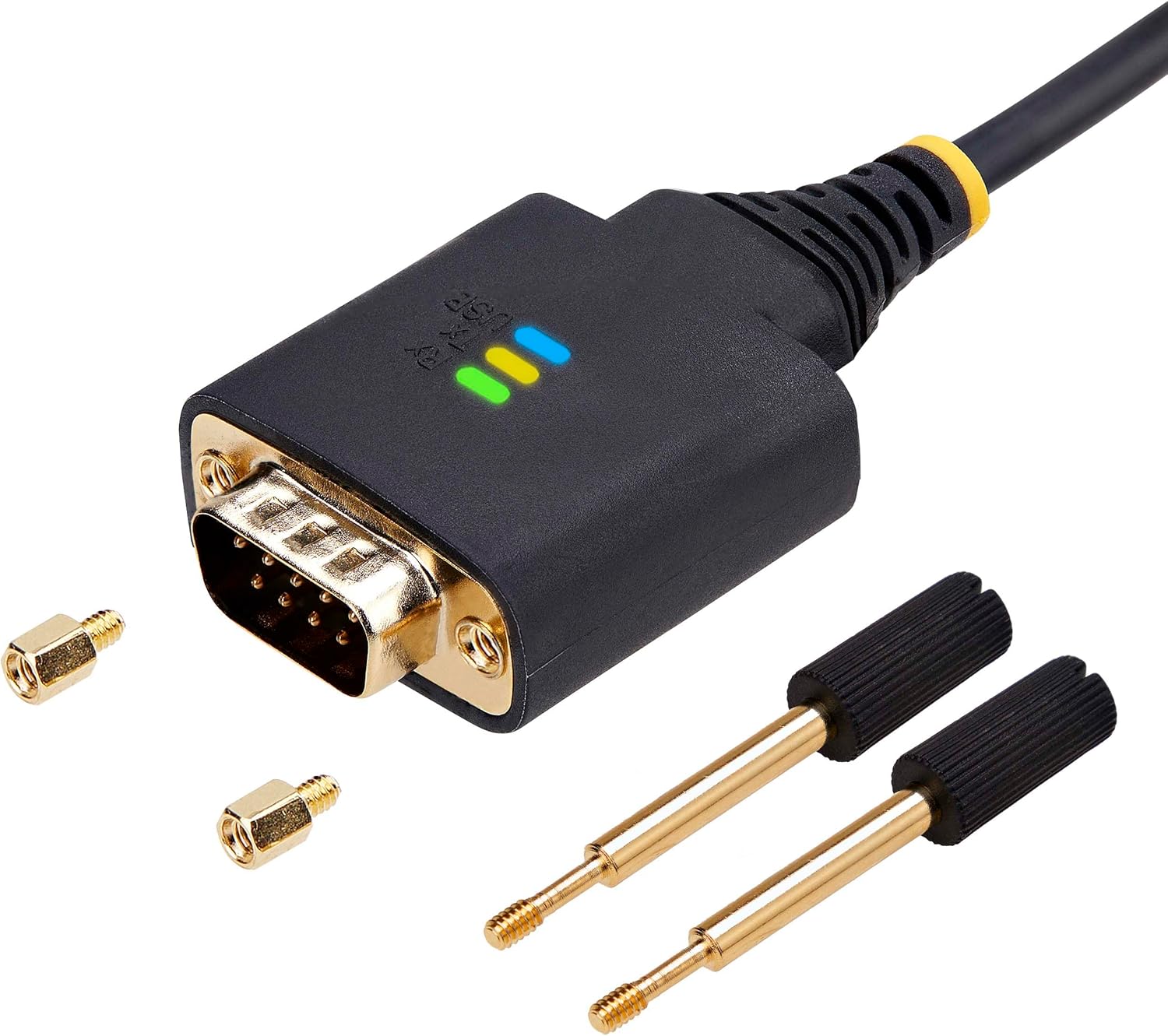 StarTech.com Cable Adaptador USB a Serie DB9 RS232 FTDI 2m - Retención COM - Tornillos DB9 Intercambiables - Win/Mac/Linux