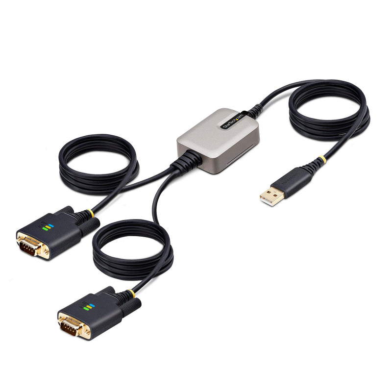 StarTech.com Cable Adaptador USB a Serie de 2 Puertos - 4m - Retención COM - FTDI - Conversor USB a DB9 RS232 Serial