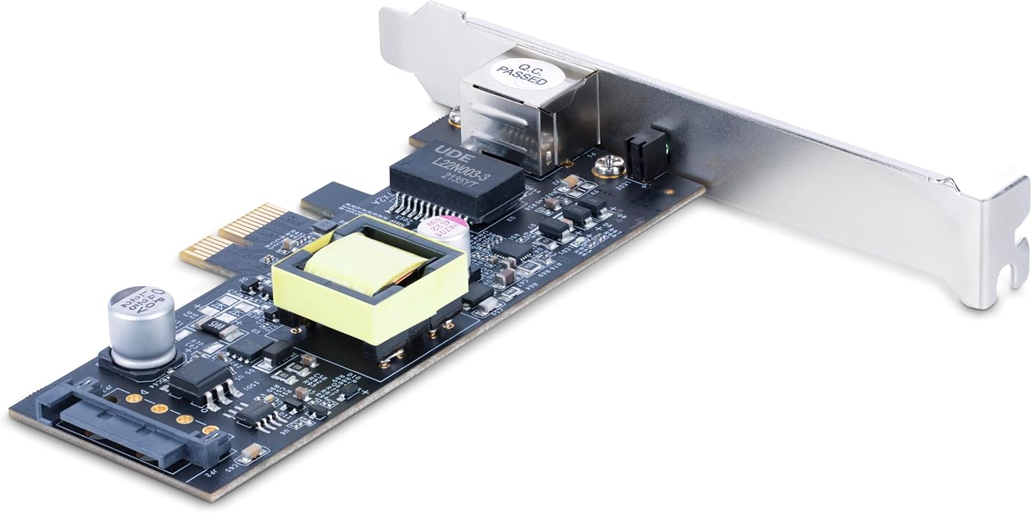 StarTech.com 1-Port 2.5Gbps NBASE-T PoE Network Card, Intel I225-V, 802.3af/at PoE+ Multi-Gigabit NIC, PCI Express Server LAN Card, SATA Powered Desktop Ethernet Interface (PR12GIP-NETWORK-CARD