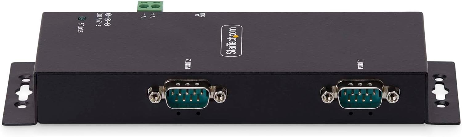 StarTech.com 2-Port Serial to Ethernet Adapter, IP Serial Device Server For Remote RS232 Devices, Wall/DIN Rail, LAN to DB9
