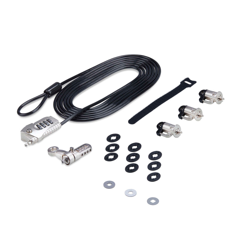 StarTech.com Laptop/Desktop & Peripheral Lock Kit, Theft-Deterring Security Lock, K-Slot, 9.8ft (3m) Steel Cable, 3x Devices