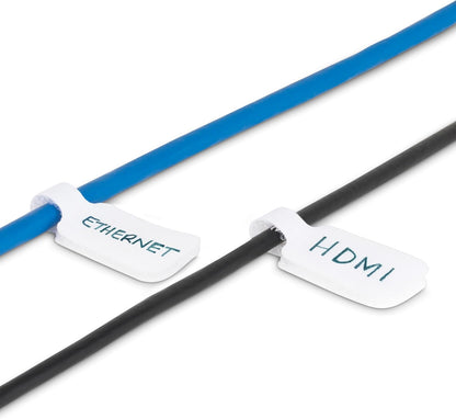 StarTech.com 3.5in (9cm) Cable Labels, 100 Pack, White, Hook-to-Hook Cable Tags, Write-On Cord Labels for Cable/Cord Management