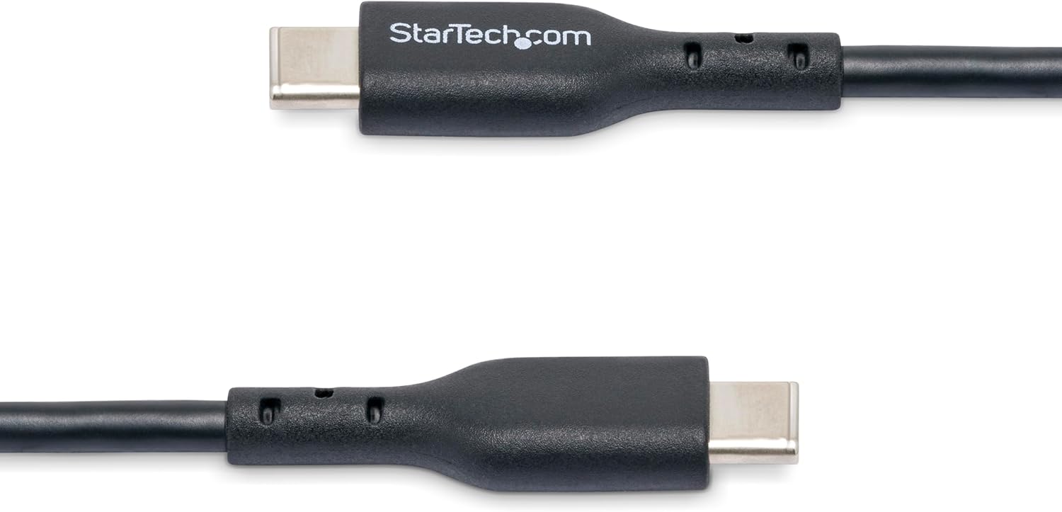 StarTech.com 2m (6ft) USB C Charging Cable, USB-C Cable, USB 2.0 Type-C Laptop Charger Cord, 60W 3A Power Delivery, M/M