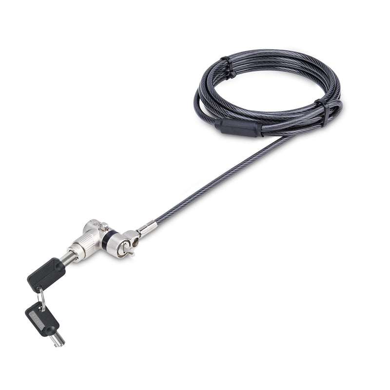 StarTech.com 3-in-1 Universal Laptop Lock 6.6ft (2m), Master Keyed Security Cable, Compatible With Noble Wedge/Nano/K-Slot