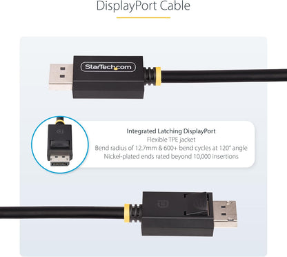 StarTech.com 2m DisplayPort 2.1 Cable, VESA Certified DP40 DisplayPort Cable w/UHBR10/HDR/HDCP 2.2, 8K 60Hz w/DSC 1.2a