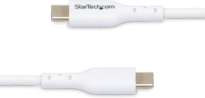 StarTech.com Câble de Charge USB-C de 3m, Câble USB-C, USB 2.0 (480mbps) Câble Chargeur Portable, PD 60W 3A, Blanc, M/M
