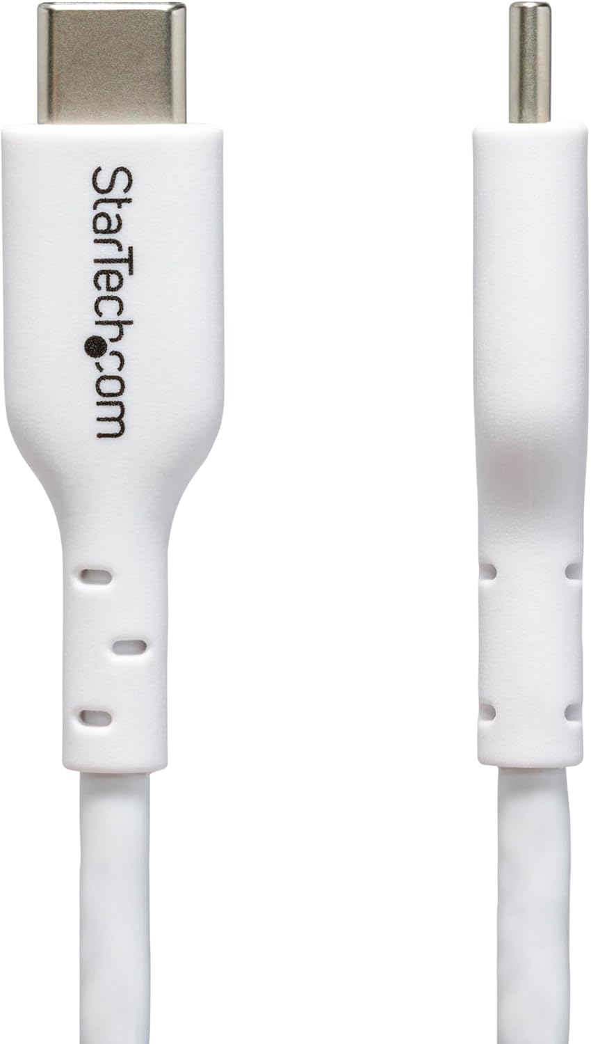 StarTech.com Câble de Charge USB-C de 3m, Câble USB-C, USB 2.0 (480mbps) Câble Chargeur Portable, PD 60W 3A, Blanc, M/M