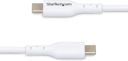 StarTech.com 3m (9.8ft) White USB-C Charging Cable, USB C Cable, USB 2.0 Type-C Laptop Charger Cord, 60W Power Delivery, M/M