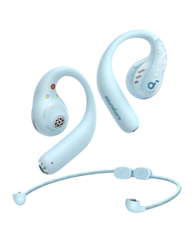 soundcore by Anker AeroFit Pro Open-Ear Headphones, Ultra Comfort, Secure Fit, Ergonomic Design, Rich Sound with LDAC, Bluetooth 5.3, IPX5 Water-Resistant, 46H Playtime, App Control, Wireless Earbuds Aqua Blue