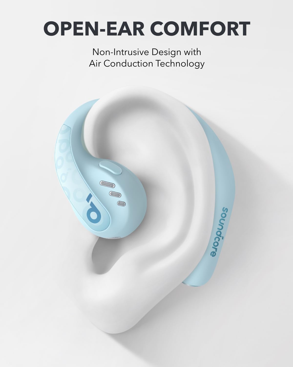 soundcore by Anker AeroFit Pro Open-Ear Headphones, Ultra Comfort, Secure Fit, Ergonomic Design, Rich Sound with LDAC, Bluetooth 5.3, IPX5 Water-Resistant, 46H Playtime, App Control, Wireless Earbuds Aqua Blue