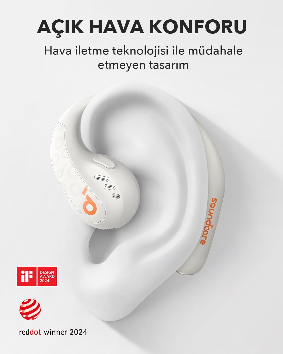 Soundcore Słuchawki bezprzewodowe o otwartej konstrukcji AeroFit Pro Białe