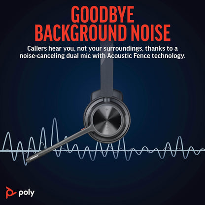 Poly Voyager 4310 UC Wireless Headset & Charge Stand - Single-Ear Bluetooth Headset w/Noise-Canceling Boom Mic - Connect to PC/Mac/Mobile - Works w/Teams, Zoom, & More