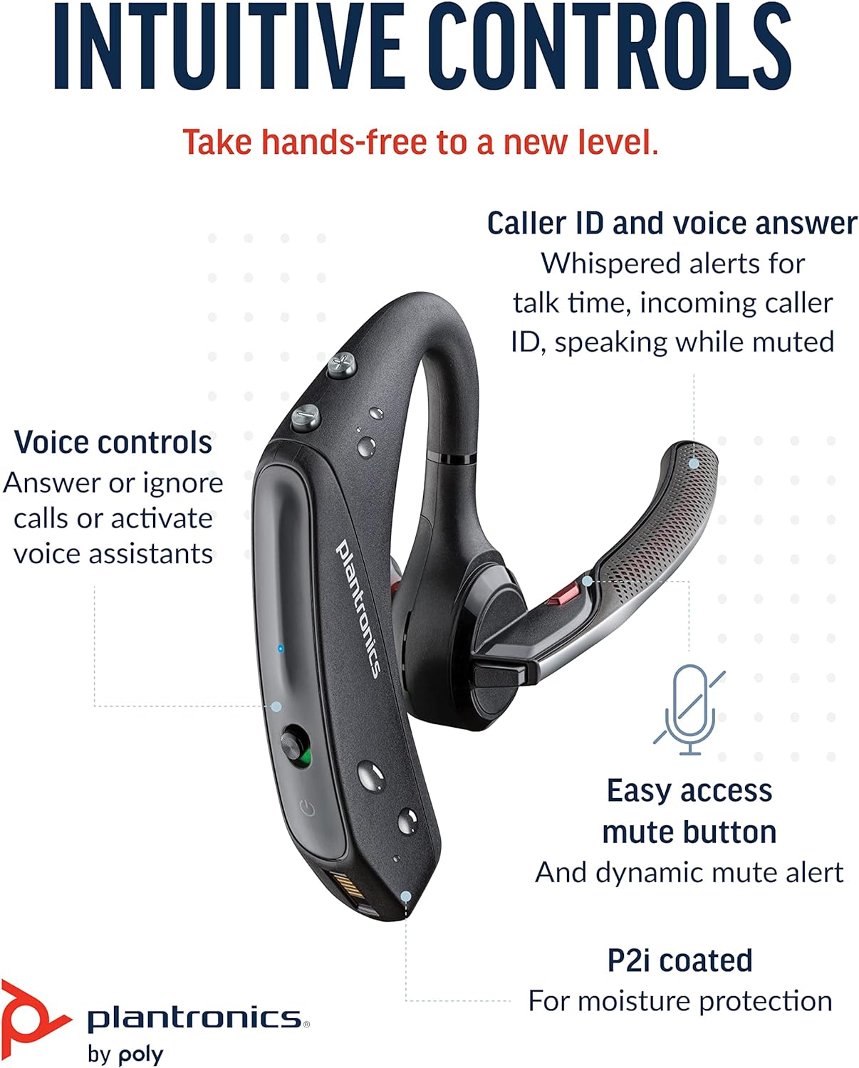 Poly Voyager 5200 UC Wireless Headset & Charging Case - Single-Ear Bluetooth Headset w/Noise-Canceling Mic - Connect to Mobile/PC via Bluetooth -Works w/Microsoft Teams, Zoom & More, Plantronics Headset + Charger Case + Dongle