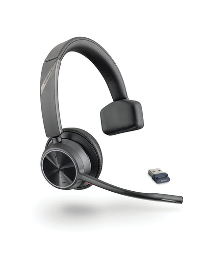 Poly Voyager 4310 UC Wireless Headset - Single-Ear Bluetooth Headset w/Noise-Canceling Boom Mic - Long Battery Life - Connect to PC/Mac/Mobile via Bluetooth - Works w/Teams, Zoom & More, Plantronics Premium - USB-A Mono