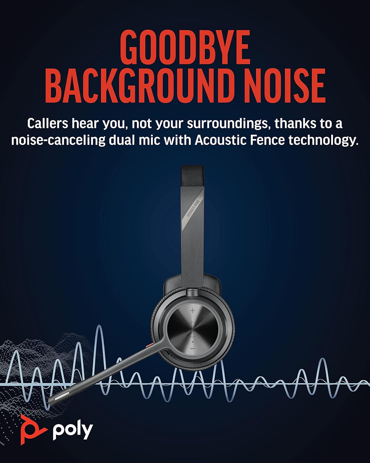 Poly Voyager 4310 UC Wireless Headset - Single-Ear Bluetooth Headset w/Noise-Canceling Boom Mic - Long Battery Life - Connect to PC/Mac/Mobile via Bluetooth - Works w/Teams, Zoom & More, Plantronics Premium - USB-A Mono