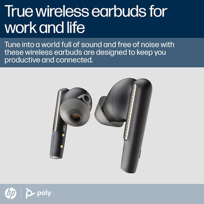 Poly Voyager Free 60 UC True Wireless Earbuds (Plantronics) – Noise-canceling mics for clear calls – Active Noise Canceling – Portable charge case, Compatible w/iPhone, Android, PC/Mac, Zoom, Teams Standard