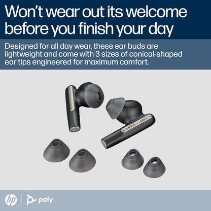 Poly Voyager Free 60 UC True Wireless Earbuds (Plantronics) – Noise-canceling mics for clear calls – Active Noise Canceling – Portable charge case, Compatible w/iPhone, Android, PC/Mac, Zoom, Teams Standard