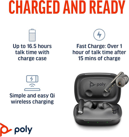 POLY Voyager Free 60 Auricolare Wireless In-ear Musica e Chiamate USB tipo-C Bluetooth Nero (POLY VFREE 60 BLK EARBUDS +BCHC CS1