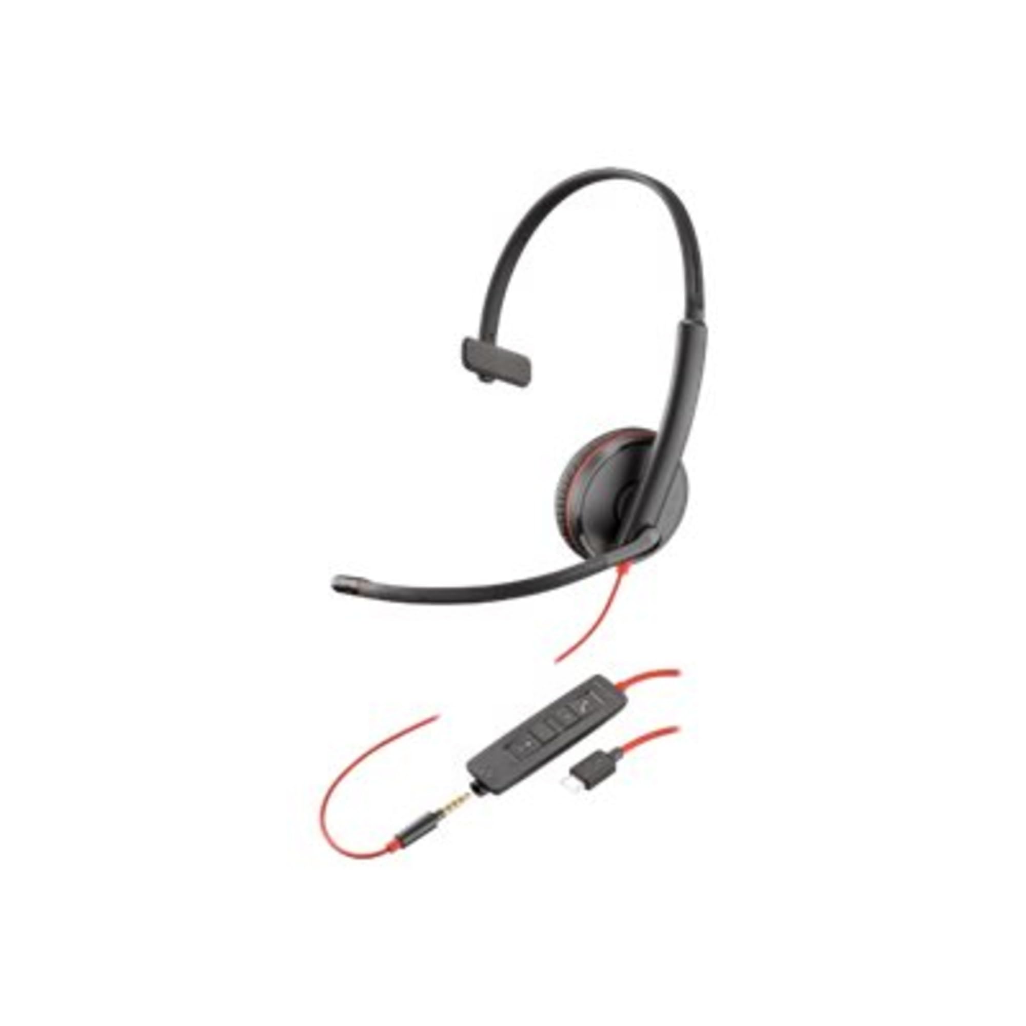 Plantronics Blackwire 3200 Mono Corded UC Headset With USB-C & 3.5mm Smart Phone Connectivity Mono USB-C & 3.5mm Smart Phone
