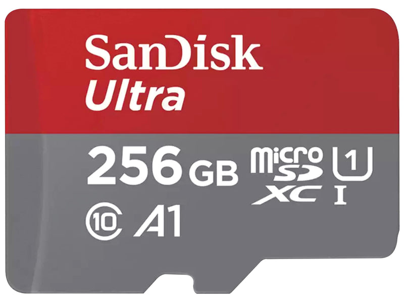 SanDisk 256GB Ultra micro SD card for Chromebook, + SD adapter Full HD Video, up to 150 MB/s, For smartphones and Tablets, with A1 App Performance, UHS-I, Class 10, U1