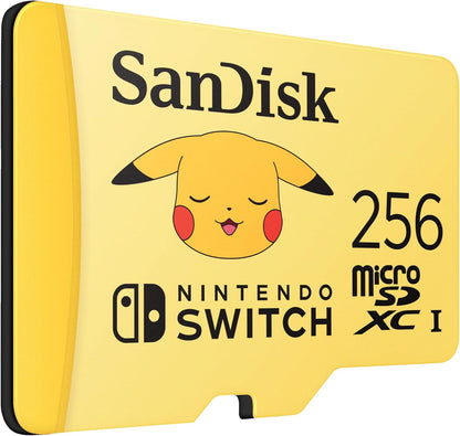 SanDisk SDSQXAO-256G-GN6ZK 256GB MicroSDXC Card Licensed for Nintendo Switch Pokémon Edition Pikachu
