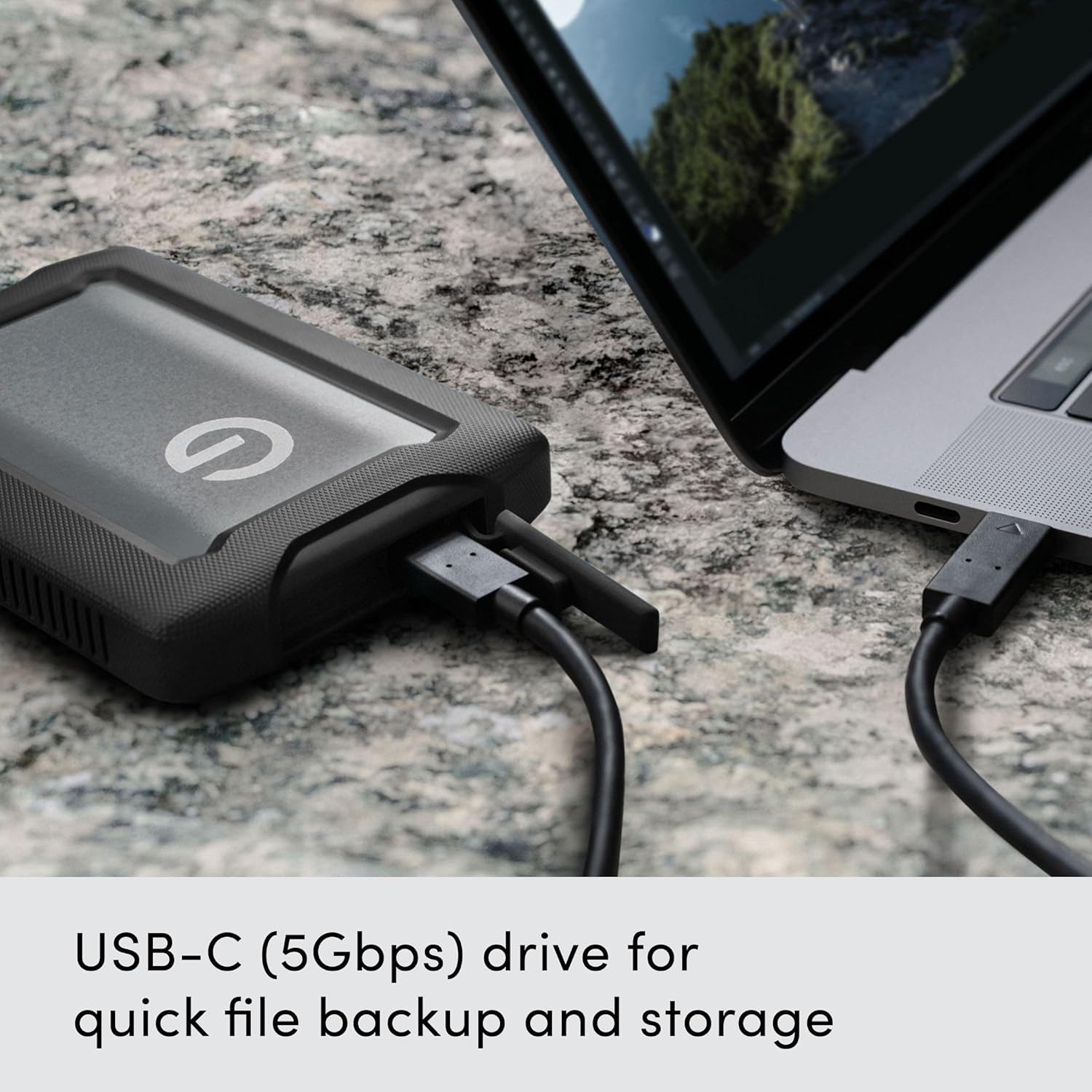 SanDisk Professional 5TB G-Drive ArmorATD, portable rugged external hard drive, HDD up to 130 MB/s, Dust, Drop, Shock & Water resistant, USB-C (5Gbps), USB 3.0, Thunderbolt 3