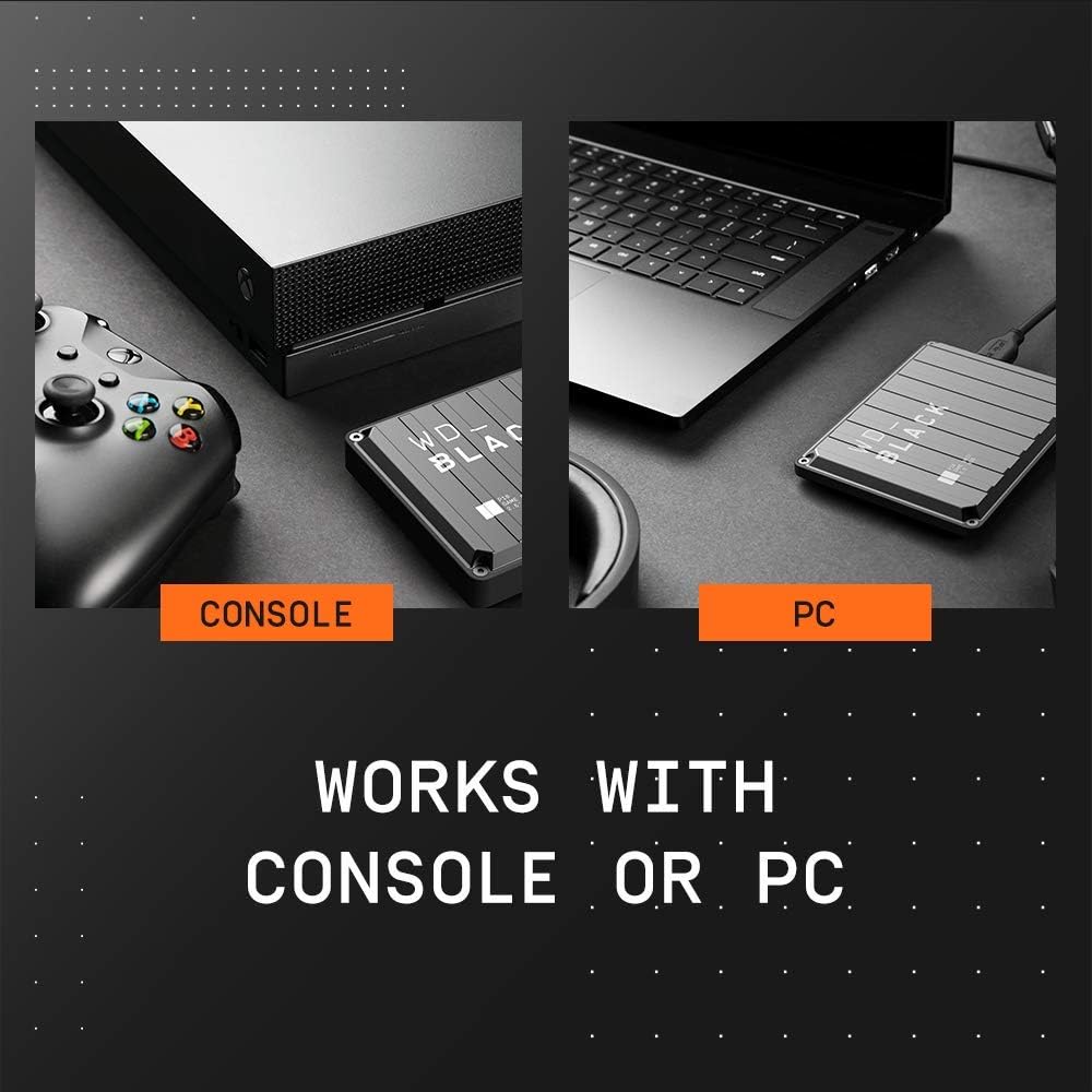 WD_BLACK P10 6TB Game Drive for Xbox, Xbox storage expansion, Portable Xbox external hard drive, On-the-Go Access to your Xbox Game Library, up to 130 MB/s, Includes 1 month Xbox Game Pass Ultimate
