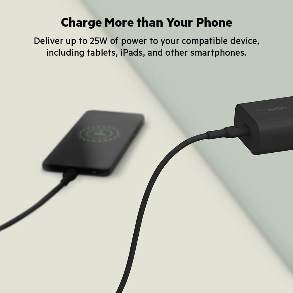 Belkin BoostCharge 25W Wall Chargers with PPS (USB-C Power Delivery, Fast Charger for iPhone, Samsung, Galaxy Tab, iPad and more)
