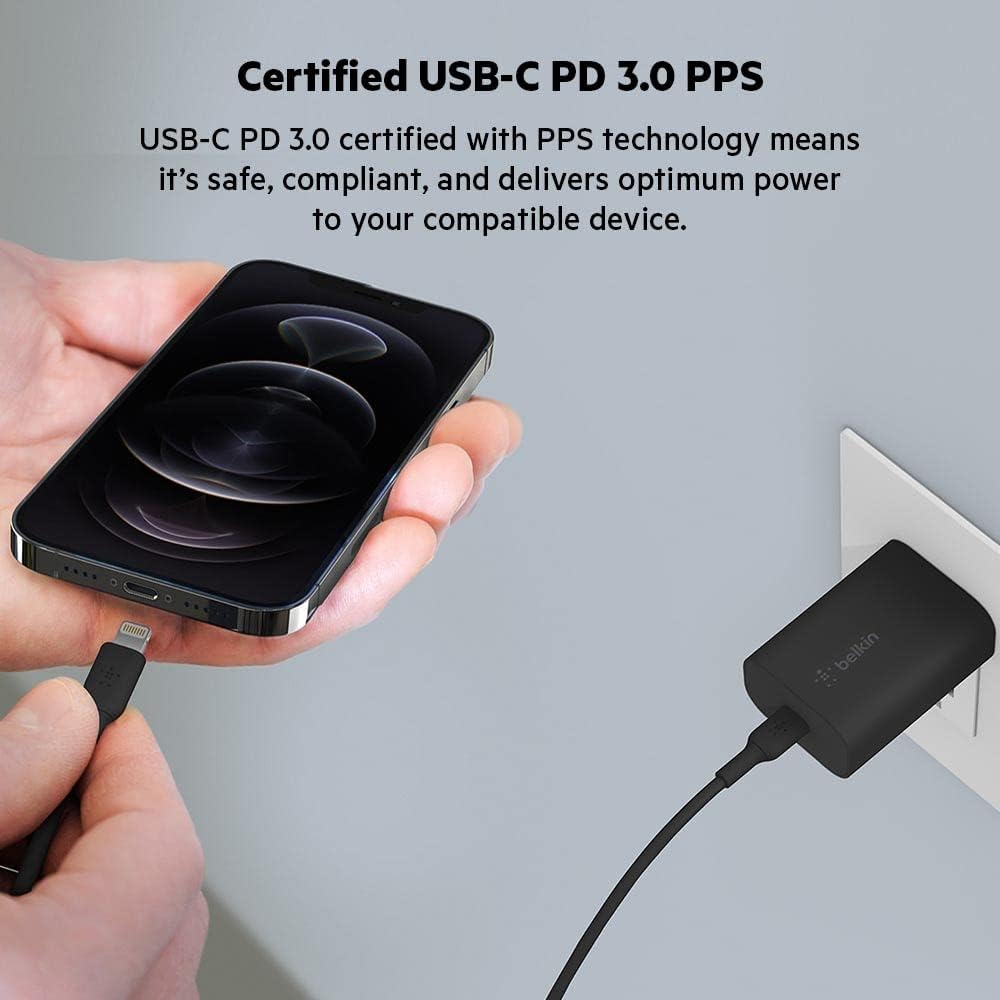 Belkin BoostCharge 25W Wall Chargers with PPS (USB-C Power Delivery, Fast Charger for iPhone, Samsung, Galaxy Tab, iPad and more)