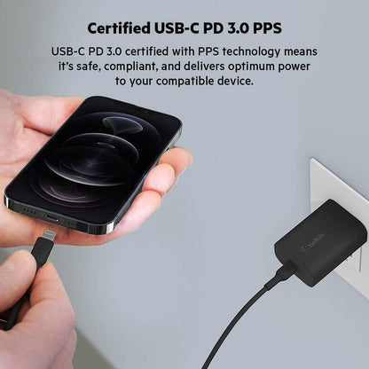 Belkin BoostCharge 25W Wall Chargers with PPS (USB-C Power Delivery, Fast Charger for iPhone, Samsung, Galaxy Tab, iPad and more)
